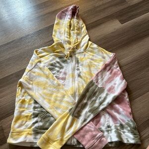 Green yellow and pink tie dye sweatshirt